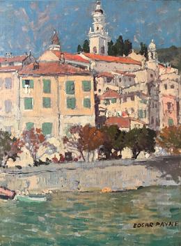 Edgar Payne "Horses and Carriage along the Loire River, Blois, France" c. 1923, 15 x 11 inches, oil on canvas.